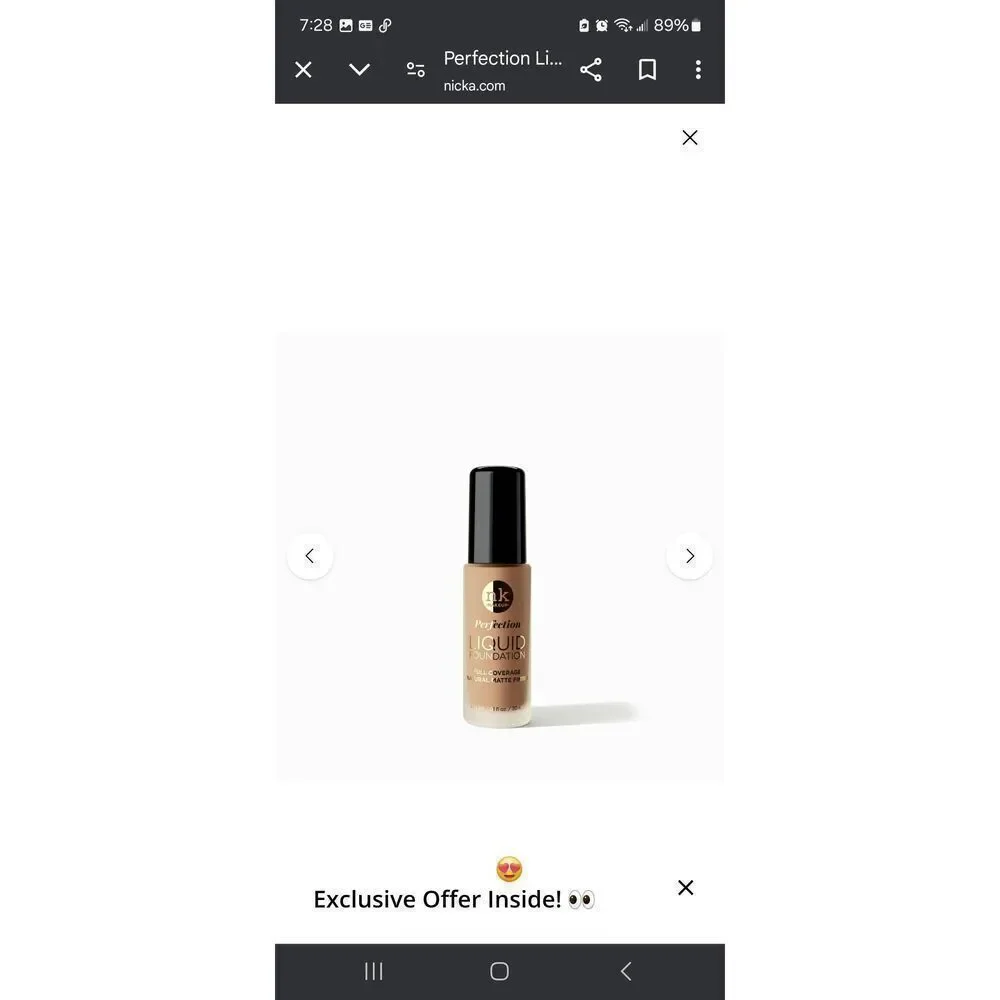 New Lot of 3 Sealed NK Makeup Perfection Liquid Foundation FFPF03 Warm Beige